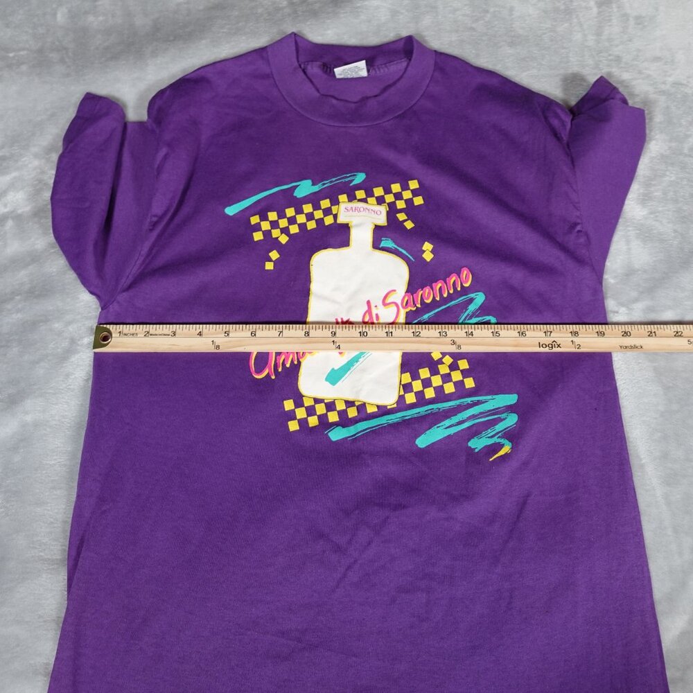 Vintage Amaretto Di Saronno Liquor T Shirt Mens L (Fits M) Thin Lightweight 90s - Picture 9 of 10